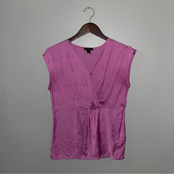 Halogen Sleeveless Blouse‎ Women's Size Medium Pink Rosebud Twist Front Top - Picture 2 of 9
